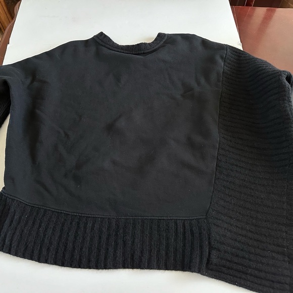 All Saints Women's Size Small Nia Drape Asymmetrical Wool Mix Sweater Black - Picture 10 of 11